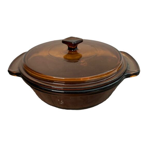 Anchor Ovenware Amber Casserole Dish / 8.25" - 1.5 Qt. USA 1037 - Picture 1 of 4
